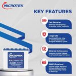 Microtek Inverter & Battery Combo | Super Power UPS 700 (600VA) 12V Pure Digital Wave Inverter with M1603624TT 150Ah/12V Tall Tubular Battery | Reliable Power Backup for Home, Office & Shops - Image 4