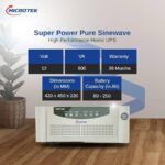 Microtek Super Power 900 Pure Sinewave 800VA/12V Inverter, Support 1 Battery with 2 Year Warranty for Home, Office & Shops - Image 2