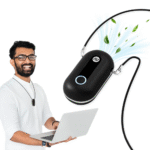 Atovio Pebble- India's Most Effective Wearable Air Purifier (Moonlight Black)