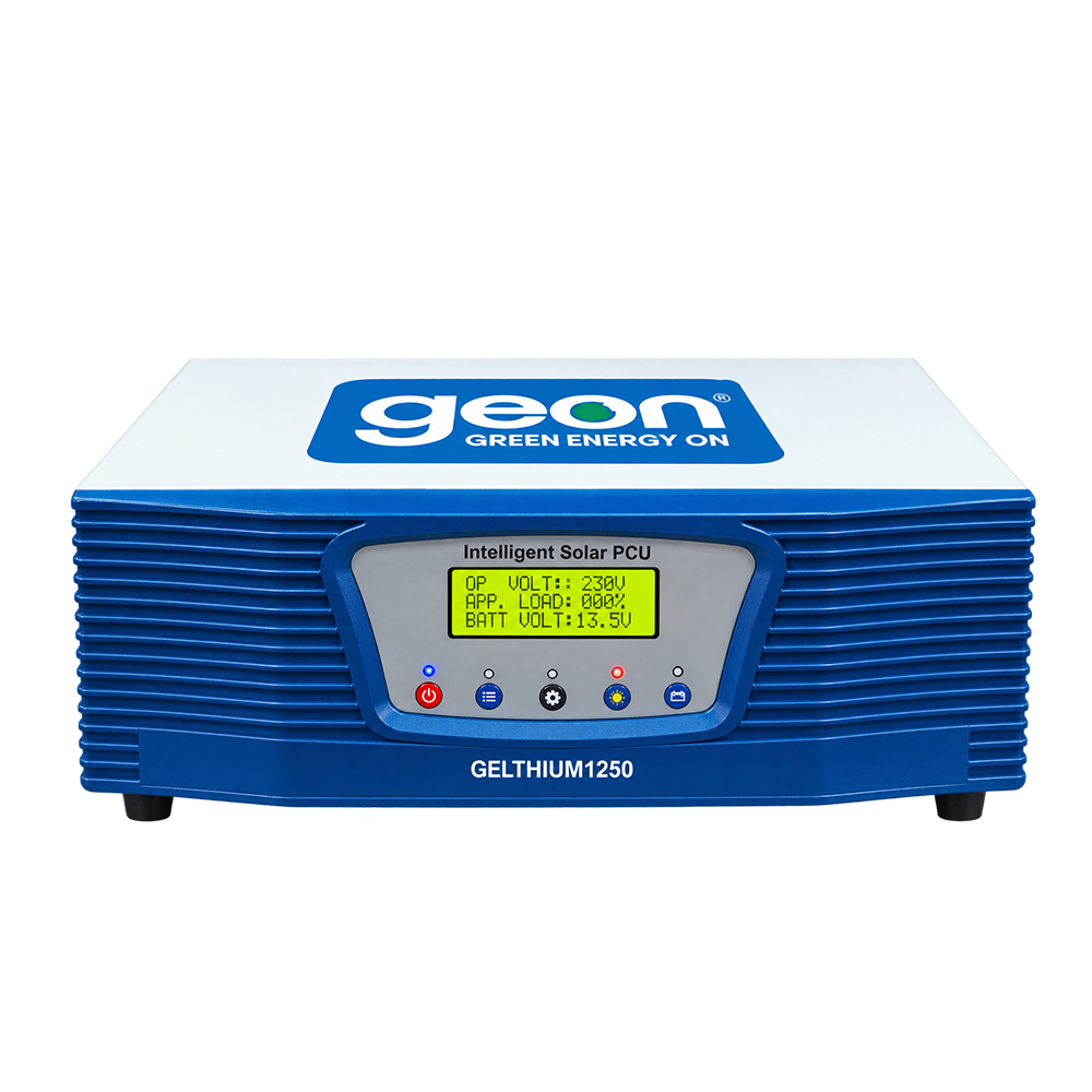 1 Geon GELITHIUM, 1250 VA Pure Sine Wave Inverter Integrated with 1280Wh Lithium-Ion Battery for Home, Office & Shop, 100 Ah, Long backup equivalent of 160 Ah, With wheels, Intelli BMS, 5 yrs warranty - Image 1