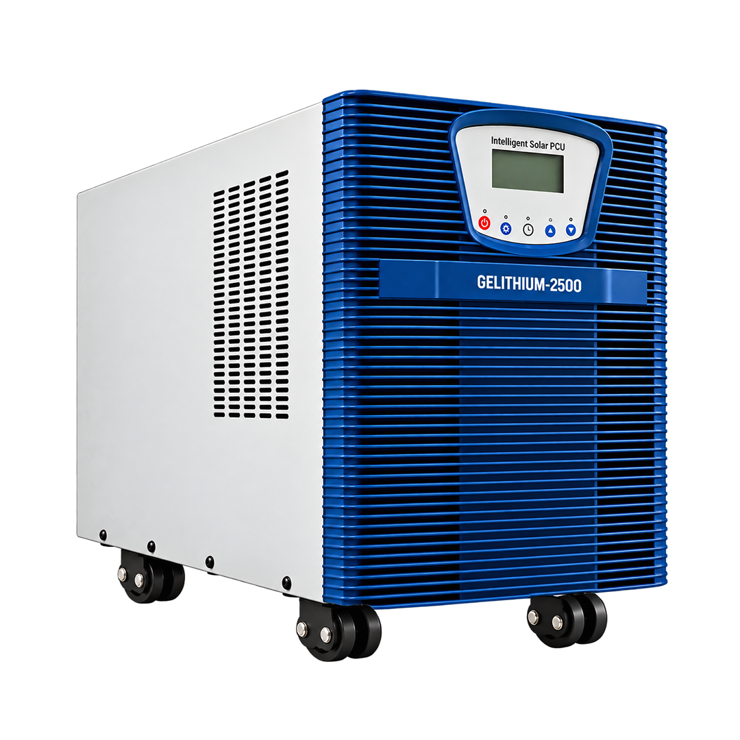 2500 Geon GELITHIUM, 2500 VA Pure Sine Wave Inverter Integrated with 2560Wh Lithium-Ion Battery for Home, Office & Shop, 100 Ah, Long backup equivalent of 300 Ah, With wheels, Intelli BMS, 5 yrs warranty - Image 1