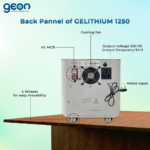 Geon GELITHIUM, 1250 VA Pure Sine Wave Inverter Integrated with 1280Wh Lithium-Ion Battery for Home, Office & Shop, 100 Ah, Long backup equivalent of 160 Ah, With wheels, Intelli BMS, 5 yrs warranty - Image 3