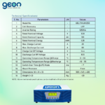 Geon GELITHIUM, 1250 VA Pure Sine Wave Inverter Integrated with 1280Wh Lithium-Ion Battery for Home, Office & Shop, 100 Ah, Long backup equivalent of 160 Ah, With wheels, Intelli BMS, 5 yrs warranty - Image 6