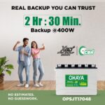 Okaya Inverter with Two Battery Combo for Home,Office & Shops|ATSW 1900 24V Pure Sine Wave Inverter 1650VA with 36 Months Warranty & OPSJT17048 140Ah XBD+ Certified SJT Battery with 48 Months Warranty - Image 4